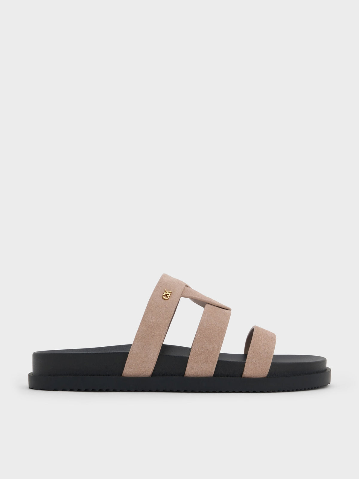 CHARLES & KEITH Customer Favorite | Petina Suede Flatform Sandals - Taupe