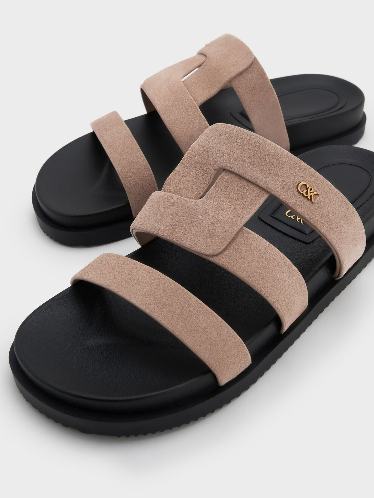 CHARLES & KEITH Customer Favorite | Petina Suede Flatform Sandals - Taupe