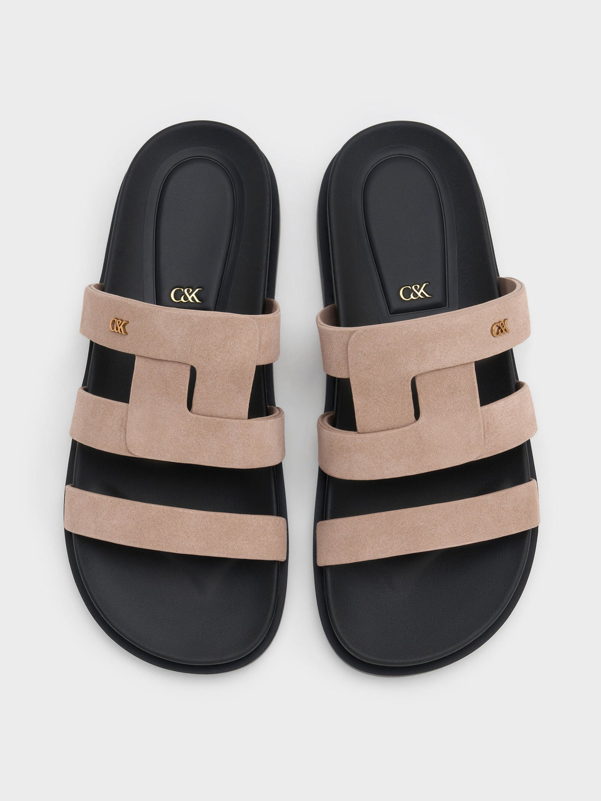 CHARLES & KEITH Customer Favorite | Petina Suede Flatform Sandals - Taupe