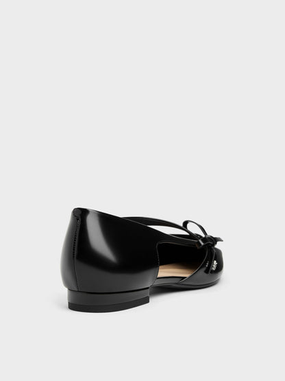 CHARLES & KEITH Exclusive | Anastasia Leather D'Orsay Flats - Black Box