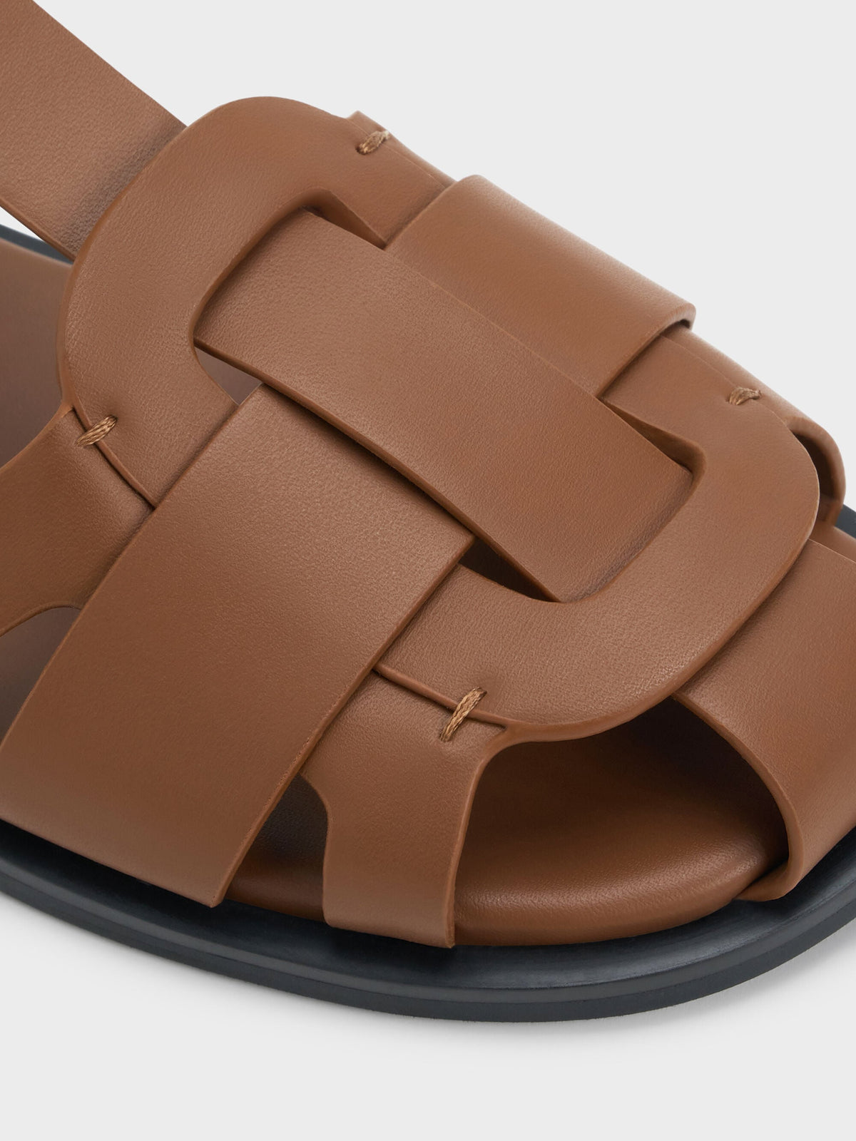 CHARLES & KEITH Essential | Easley T-Bar Caged Sandals - Caramel