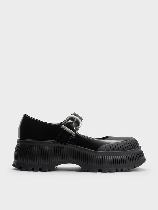 CHARLES & KEITH Trending | Darra Platform Mary Janes - Black Box