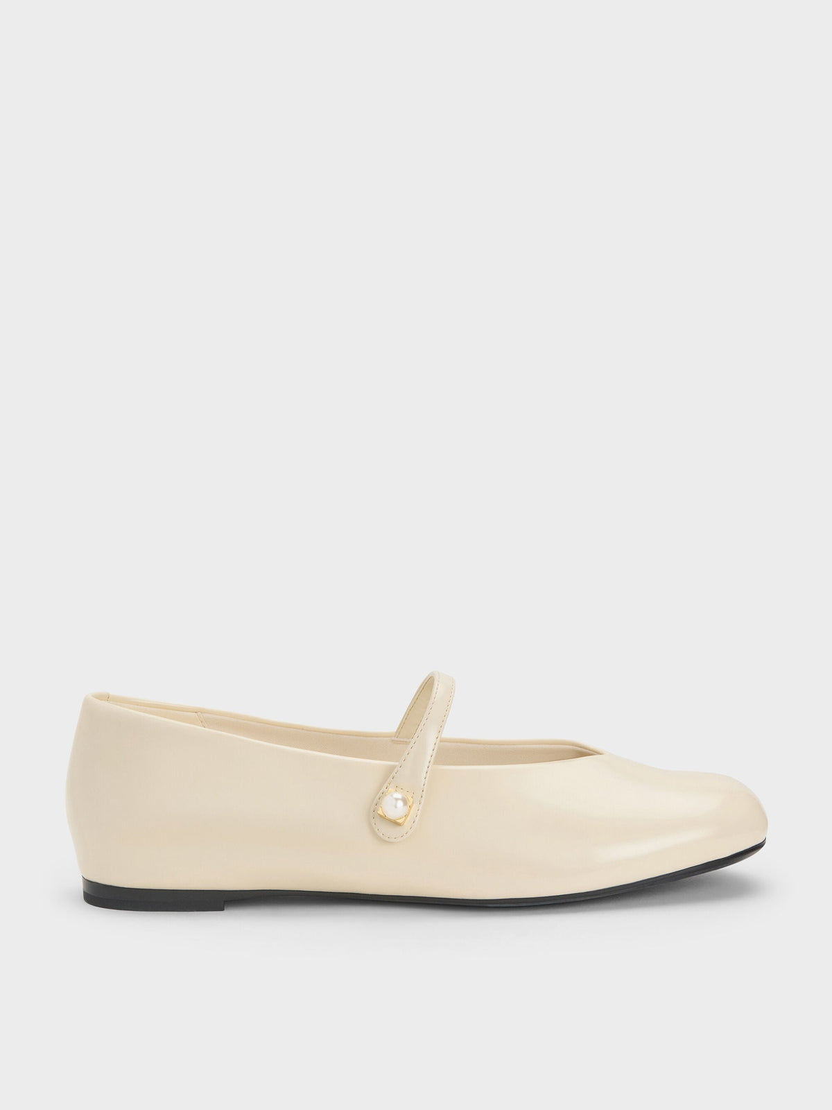 CHARLES & KEITH Top Pick | Marie Pearl Mary Jane Flats - Cream