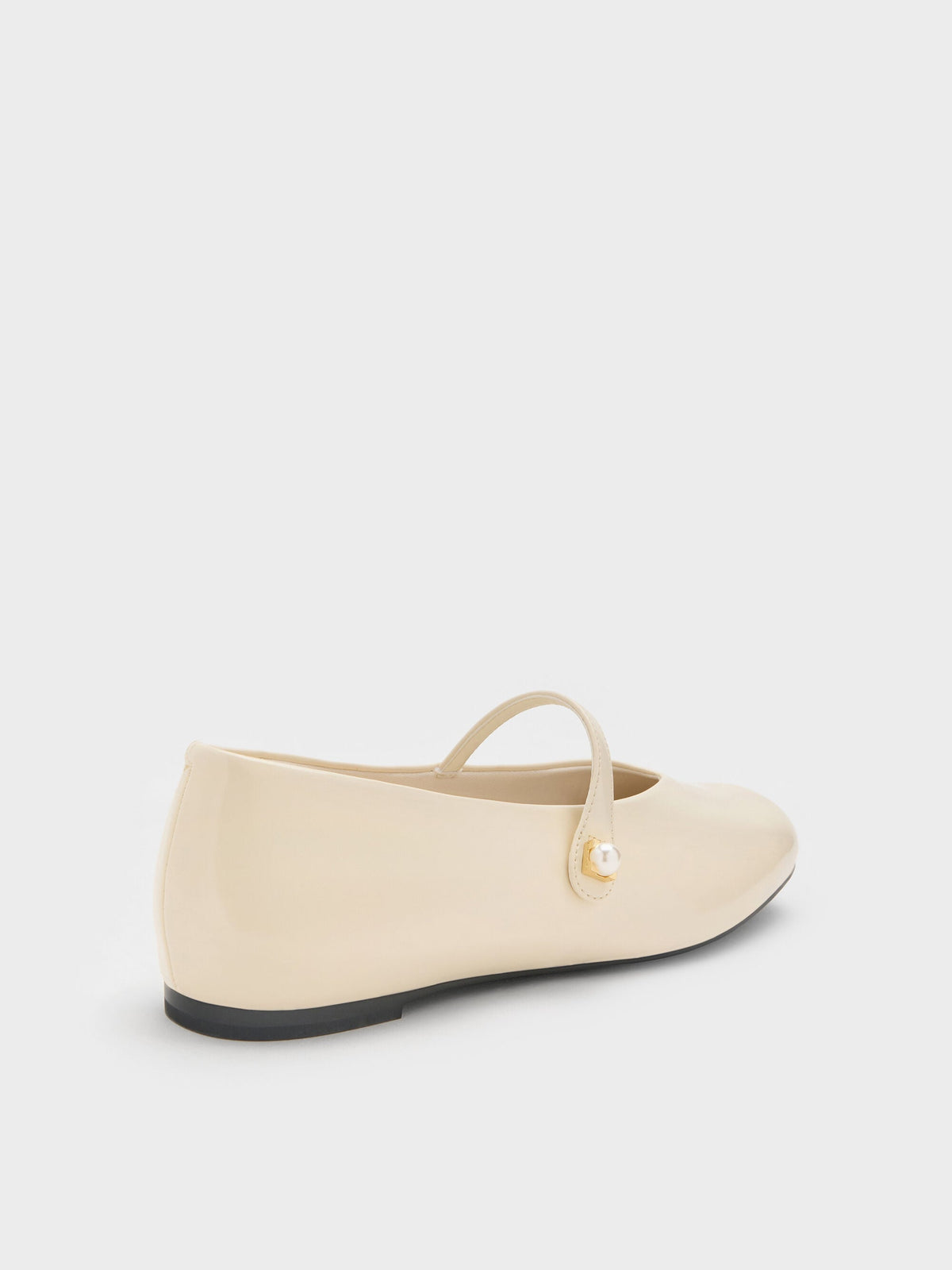 CHARLES & KEITH Top Pick | Marie Pearl Mary Jane Flats - Cream