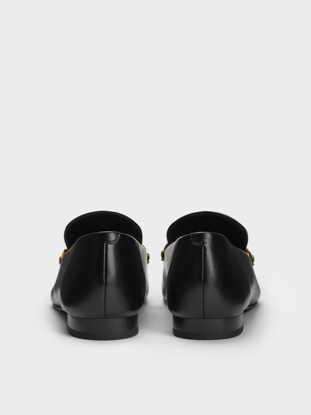 CHARLES & KEITH Best Seller | Metallic-Accent Loafers - Black