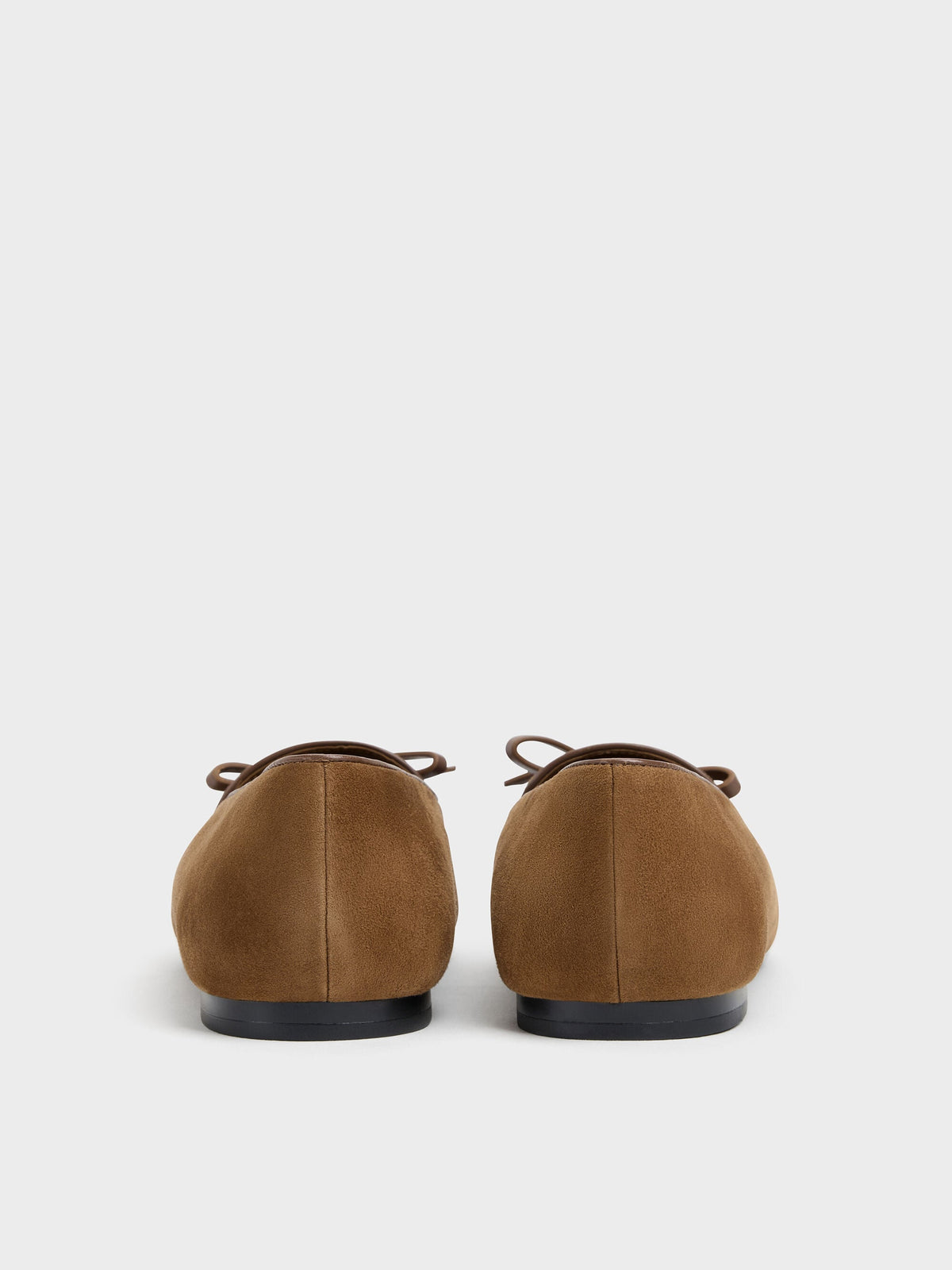 CHARLES & KEITH Trending | Leather & Suede Bow Loafers - Brown