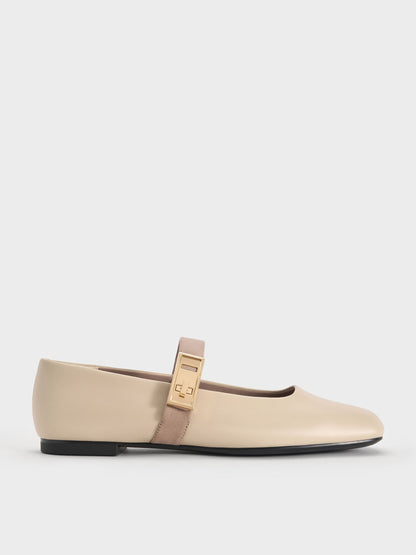 CHARLES & KEITH Discount | Lando Two-Tone Mary Jane Flats - Chalk