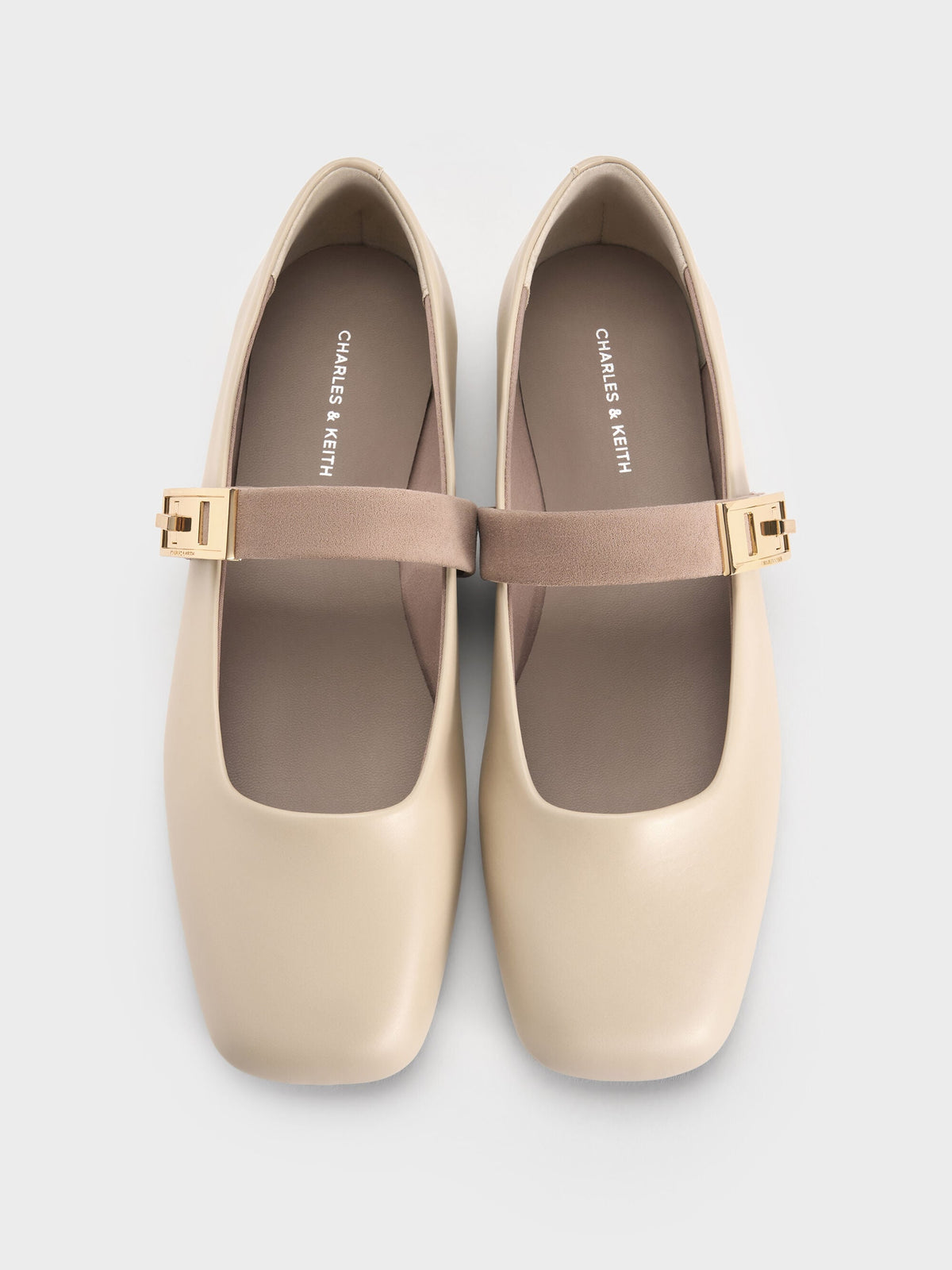 CHARLES & KEITH Discount | Lando Two-Tone Mary Jane Flats - Chalk
