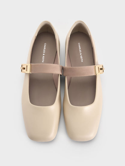 CHARLES & KEITH Discount | Lando Two-Tone Mary Jane Flats - Chalk