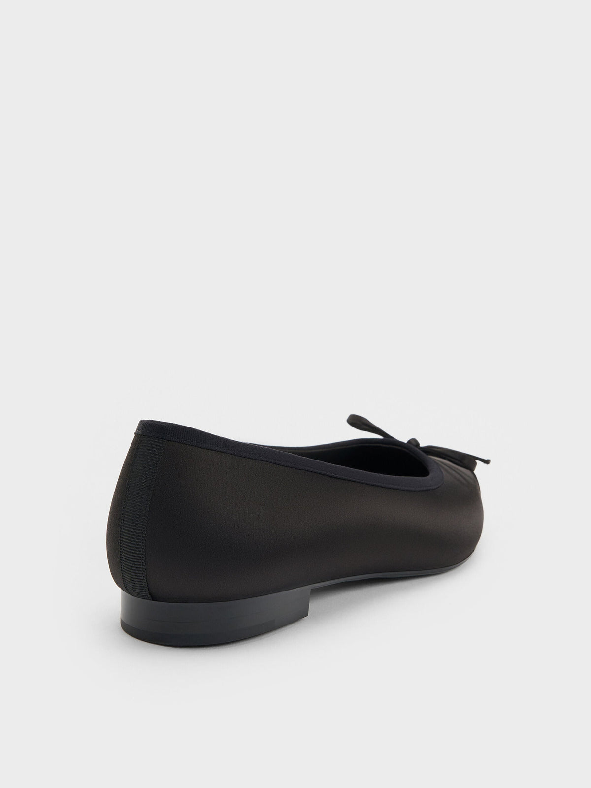 CHARLES & KEITH Discount | Briella Satin Cap-Toe Flats - Black Textured