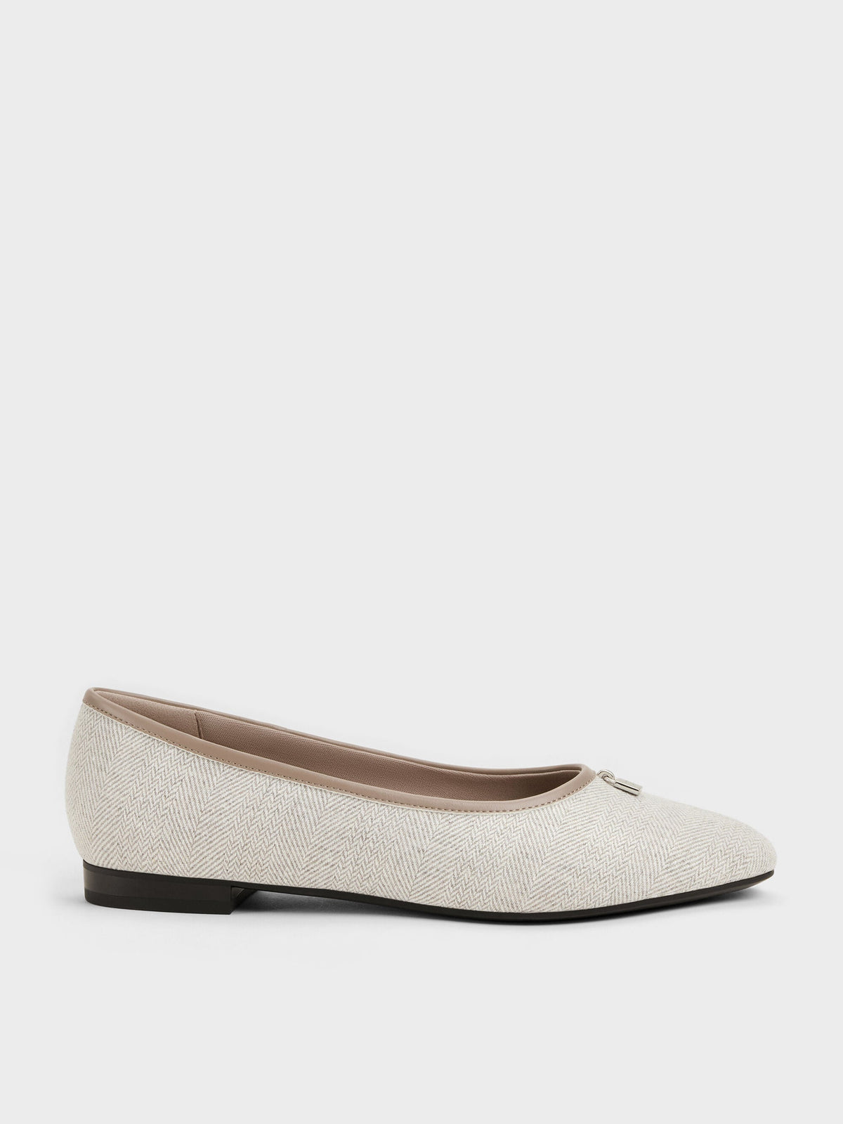 CHARLES & KEITH Hot Sale | Griselda Two-Tone Ballet Flats - Light Grey