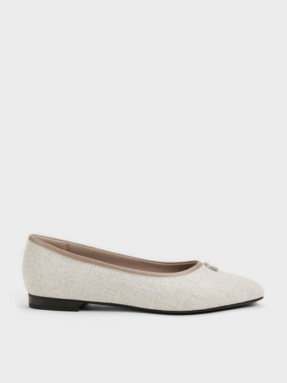 CHARLES & KEITH Hot Sale | Griselda Two-Tone Ballet Flats - Light Grey