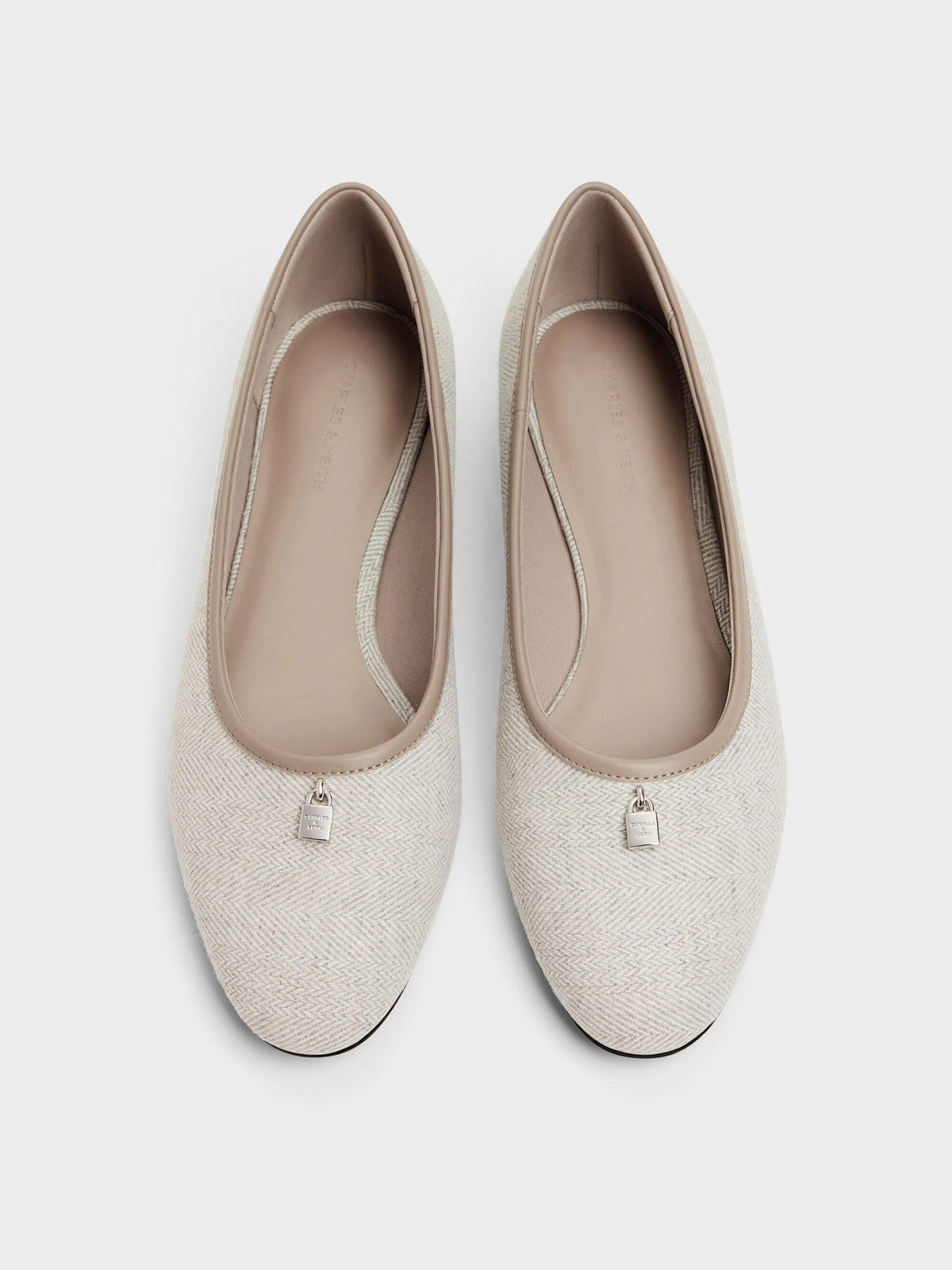 CHARLES & KEITH Hot Sale | Griselda Two-Tone Ballet Flats - Light Grey