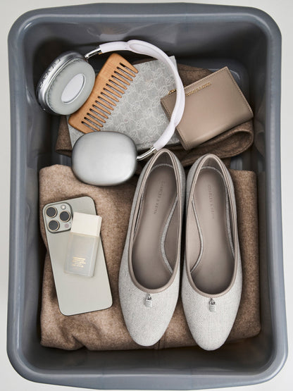 CHARLES & KEITH Hot Sale | Griselda Two-Tone Ballet Flats - Light Grey