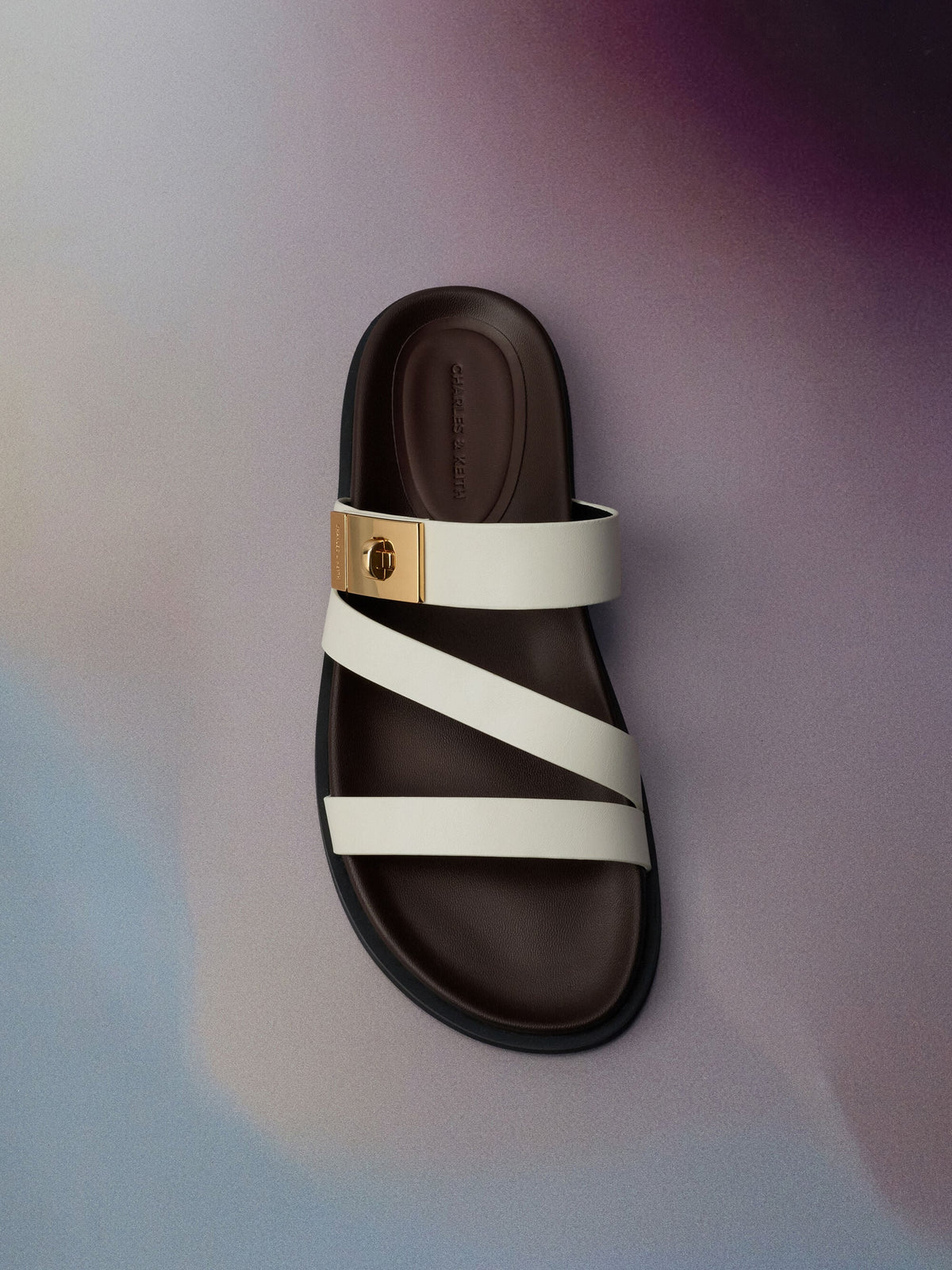 CHARLES & KEITH Recommended | Aelin Metallic-Buckle Strappy Sandals - White