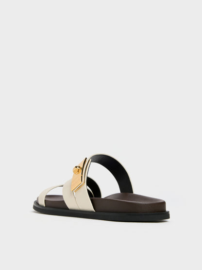 CHARLES & KEITH Recommended | Aelin Metallic-Buckle Strappy Sandals - White