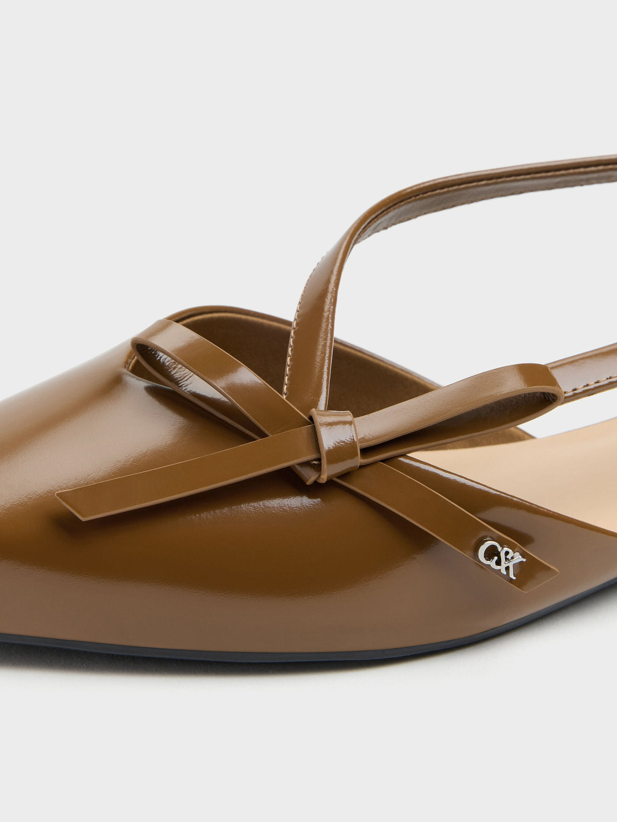 CHARLES & KEITH Sale | Anastasia Leather D'Orsay Flats - Brown