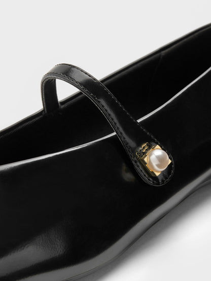 CHARLES & KEITH Best Price | Marie Pearl Mary Jane Flats - Black Box