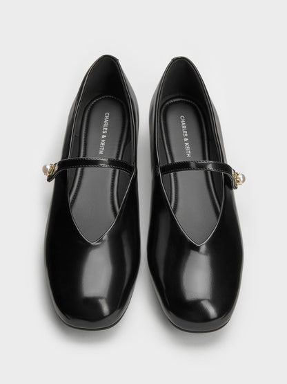 CHARLES & KEITH Best Price | Marie Pearl Mary Jane Flats - Black Box
