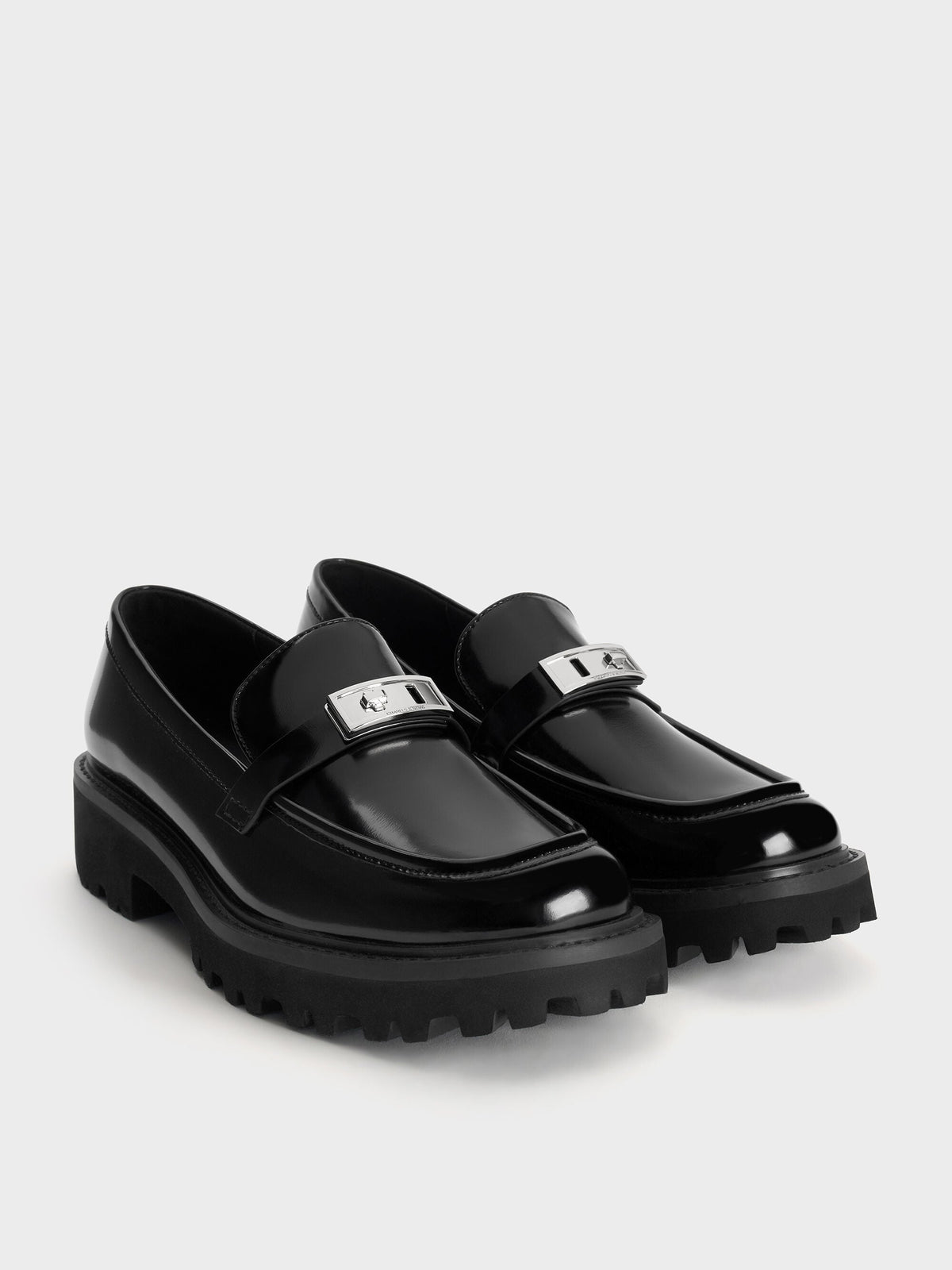 CHARLES & KEITH Essential | Lando Platform Loafers - Black Box
