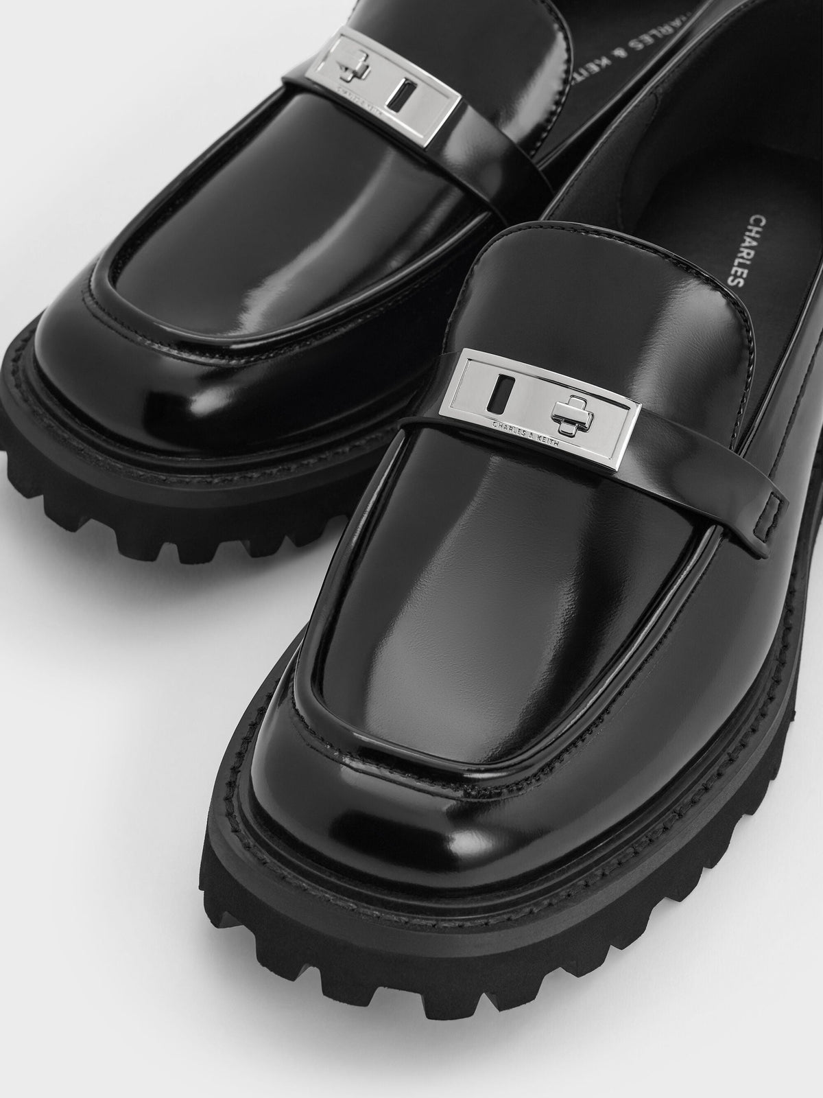 CHARLES & KEITH Essential | Lando Platform Loafers - Black Box