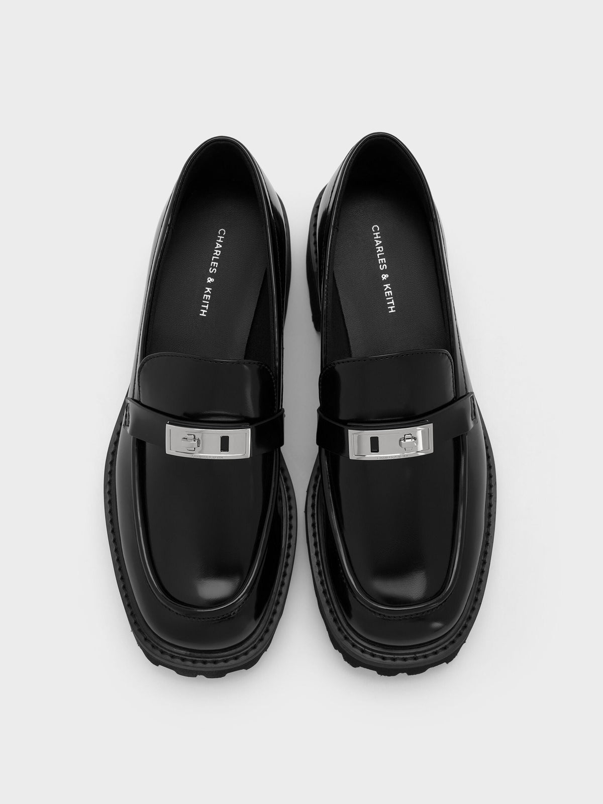 CHARLES & KEITH Essential | Lando Platform Loafers - Black Box