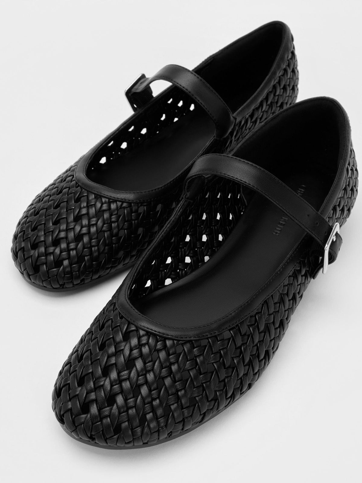 CHARLES & KEITH Quality | Woven Mary Jane Flats - Black