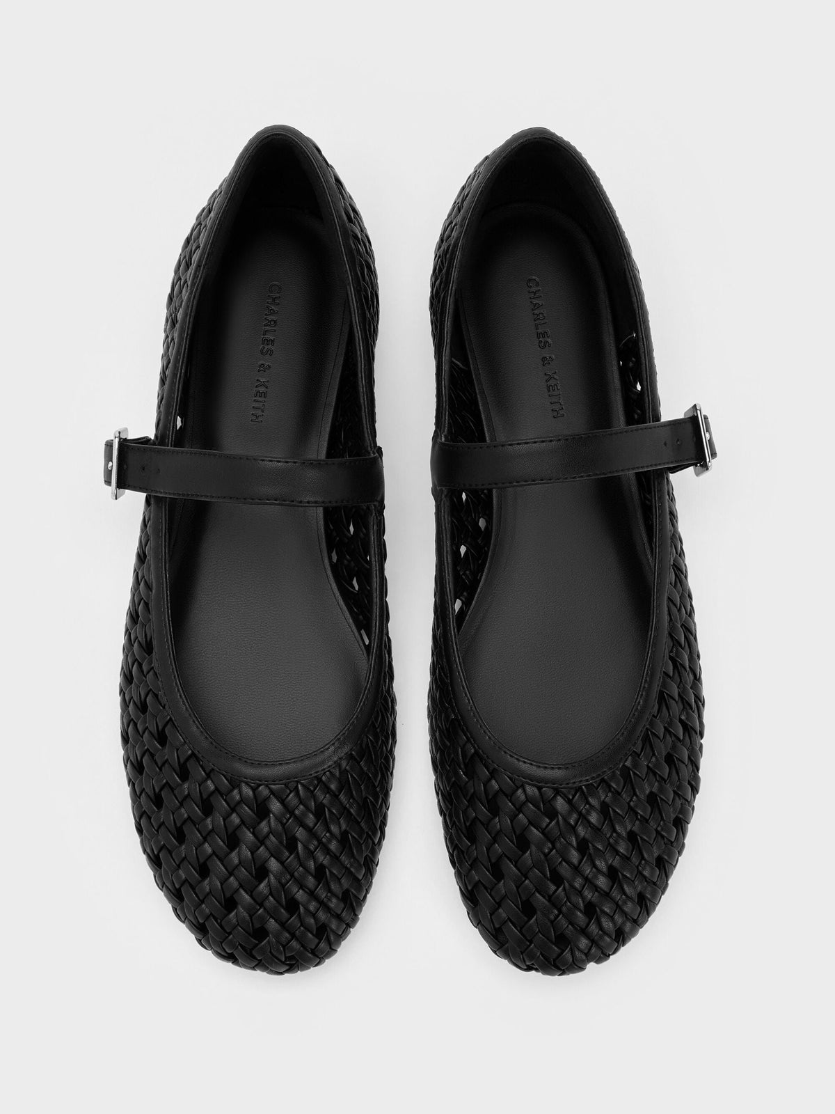CHARLES & KEITH Quality | Woven Mary Jane Flats - Black