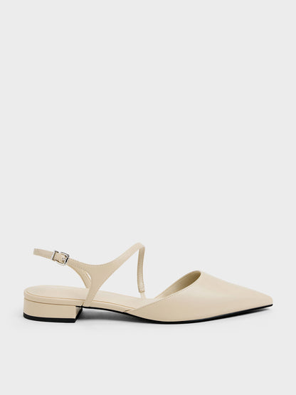 CHARLES & KEITH Featured | Cordelia Pointed Slingback Flats - Chalk
