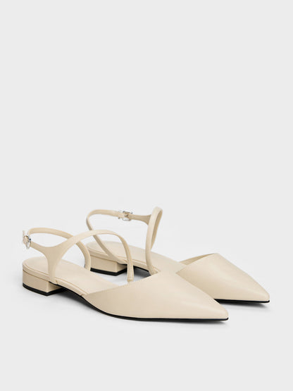 CHARLES & KEITH Featured | Cordelia Pointed Slingback Flats - Chalk