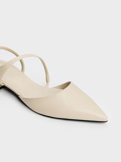 CHARLES & KEITH Featured | Cordelia Pointed Slingback Flats - Chalk