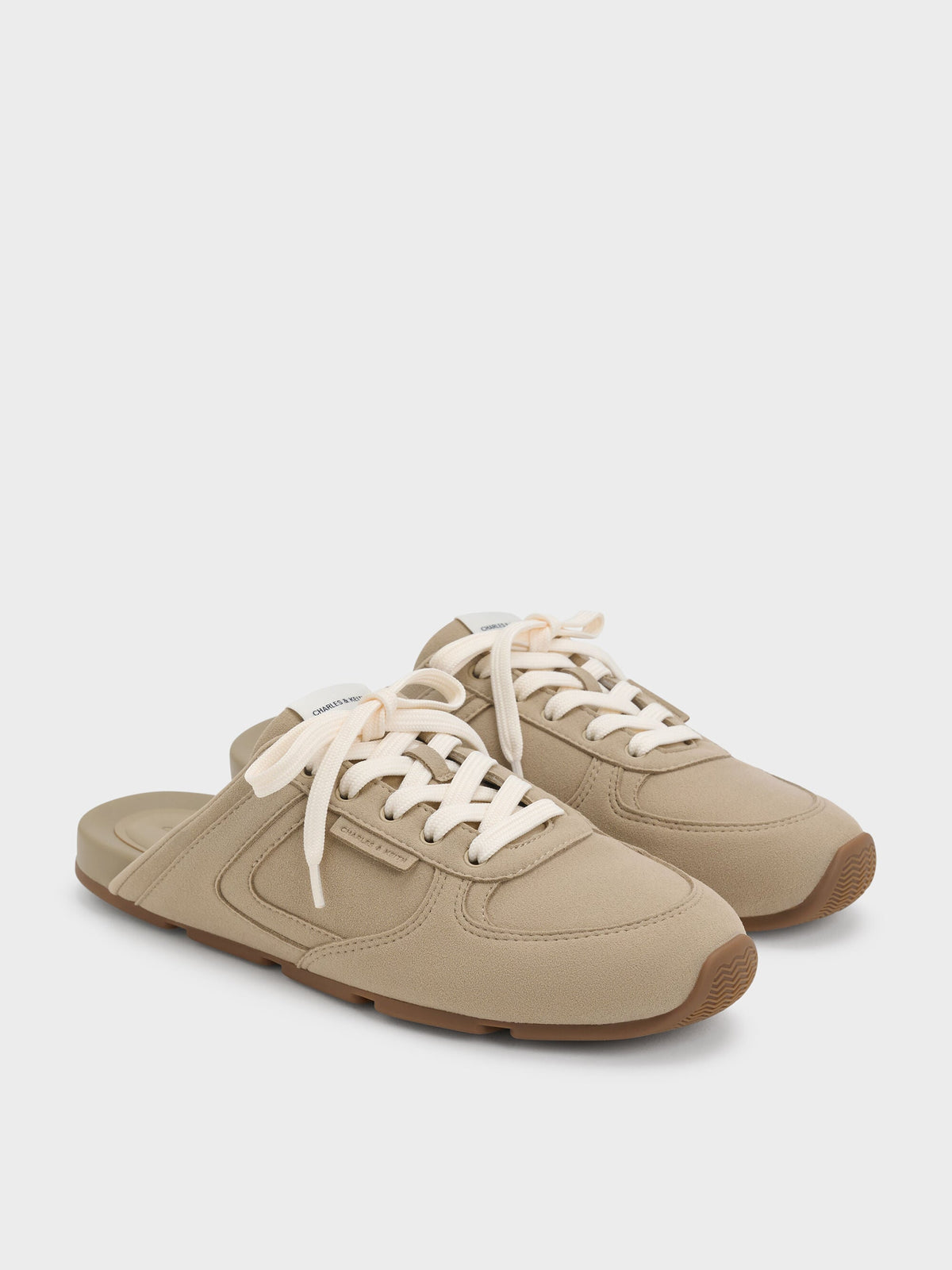 CHARLES & KEITH Sale | Lace-Up Sneaker Mules - Taupe