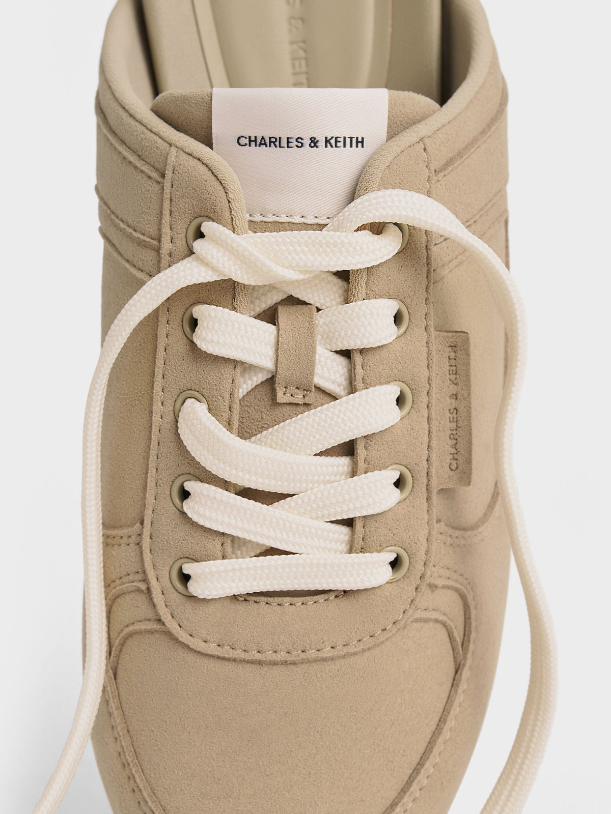 CHARLES & KEITH Sale | Lace-Up Sneaker Mules - Taupe