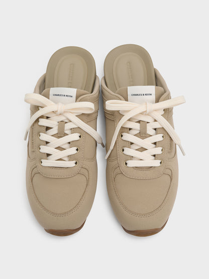 CHARLES & KEITH Sale | Lace-Up Sneaker Mules - Taupe