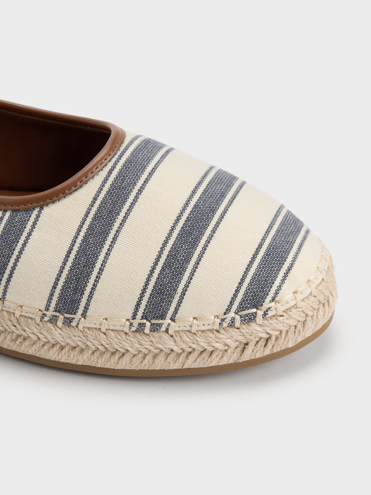 CHARLES & KEITH Trending | Striped Mary Jane Espadrille Mules - Dark Blue