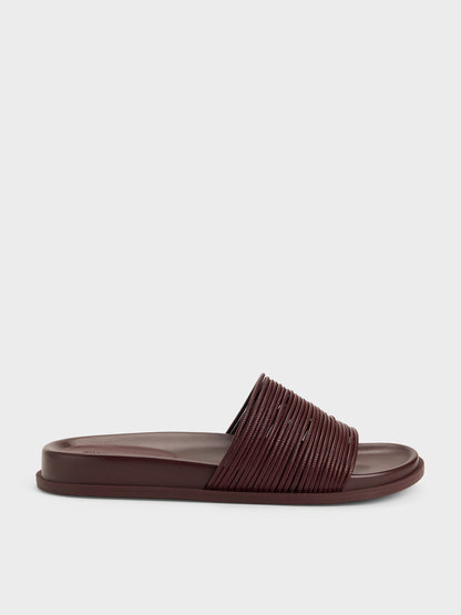 CHARLES & KEITH Popular | Fianna Strappy Slide Sandals - Burgundy