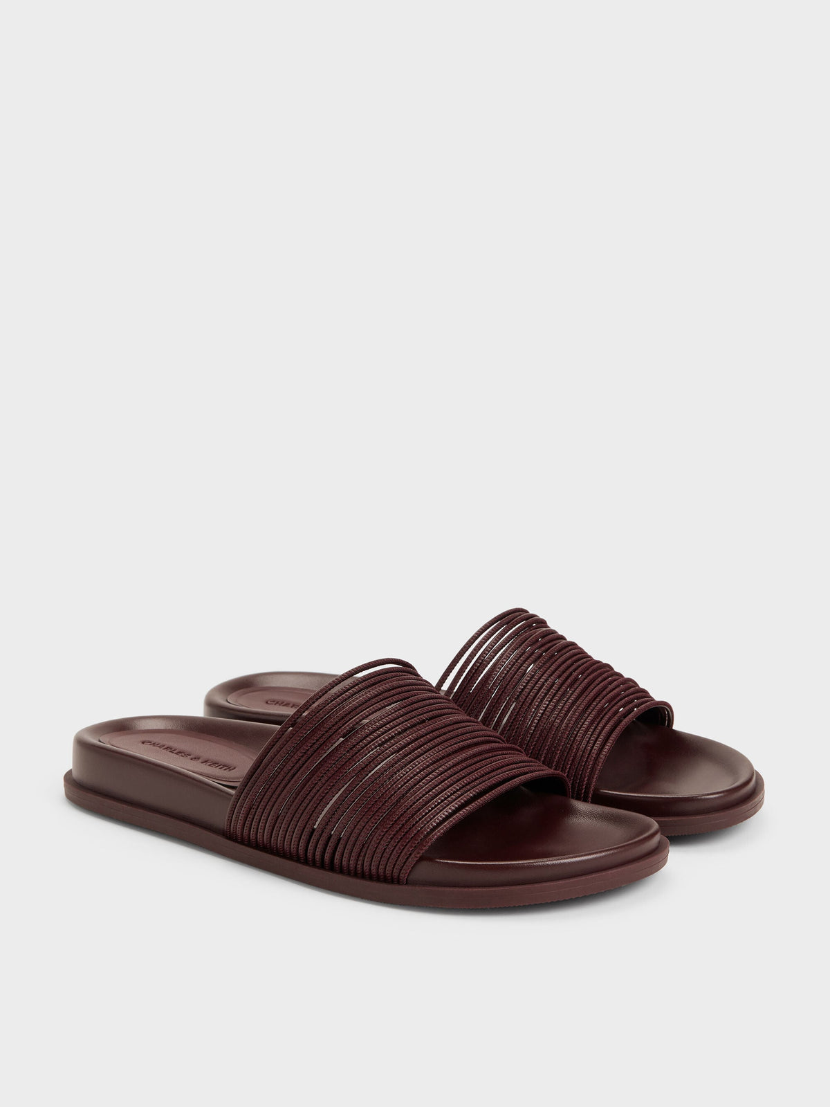 CHARLES & KEITH Popular | Fianna Strappy Slide Sandals - Burgundy
