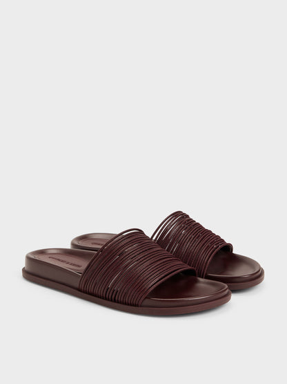 CHARLES & KEITH Popular | Fianna Strappy Slide Sandals - Burgundy