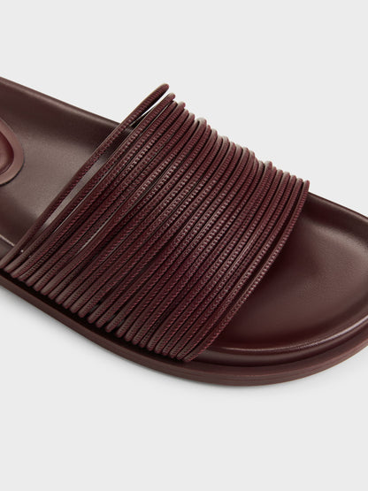 CHARLES & KEITH Popular | Fianna Strappy Slide Sandals - Burgundy