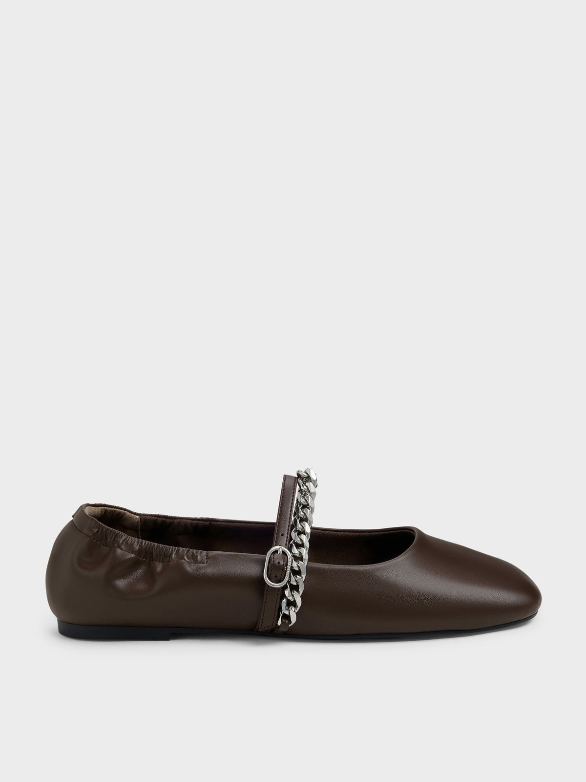 CHARLES & KEITH Everyday | Georgie Chain Mary Jane Flats - Dark Brown