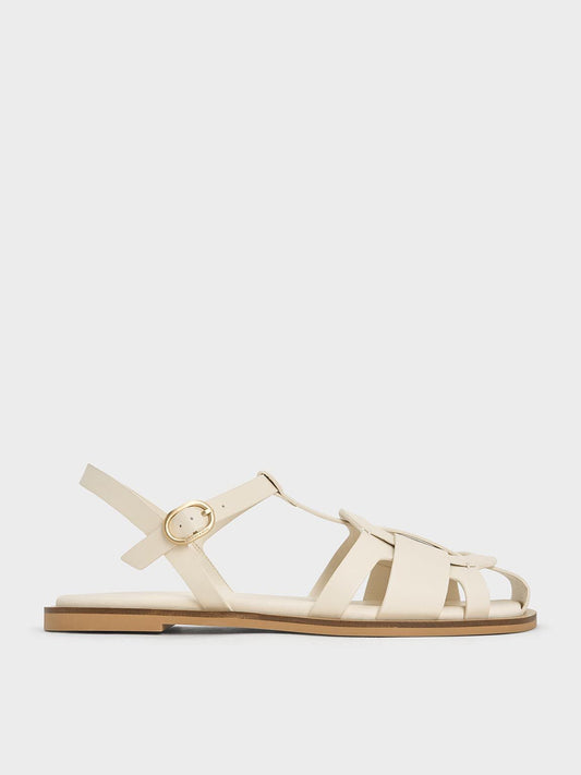 CHARLES & KEITH Value | Easley T-Bar Caged Sandals - Chalk