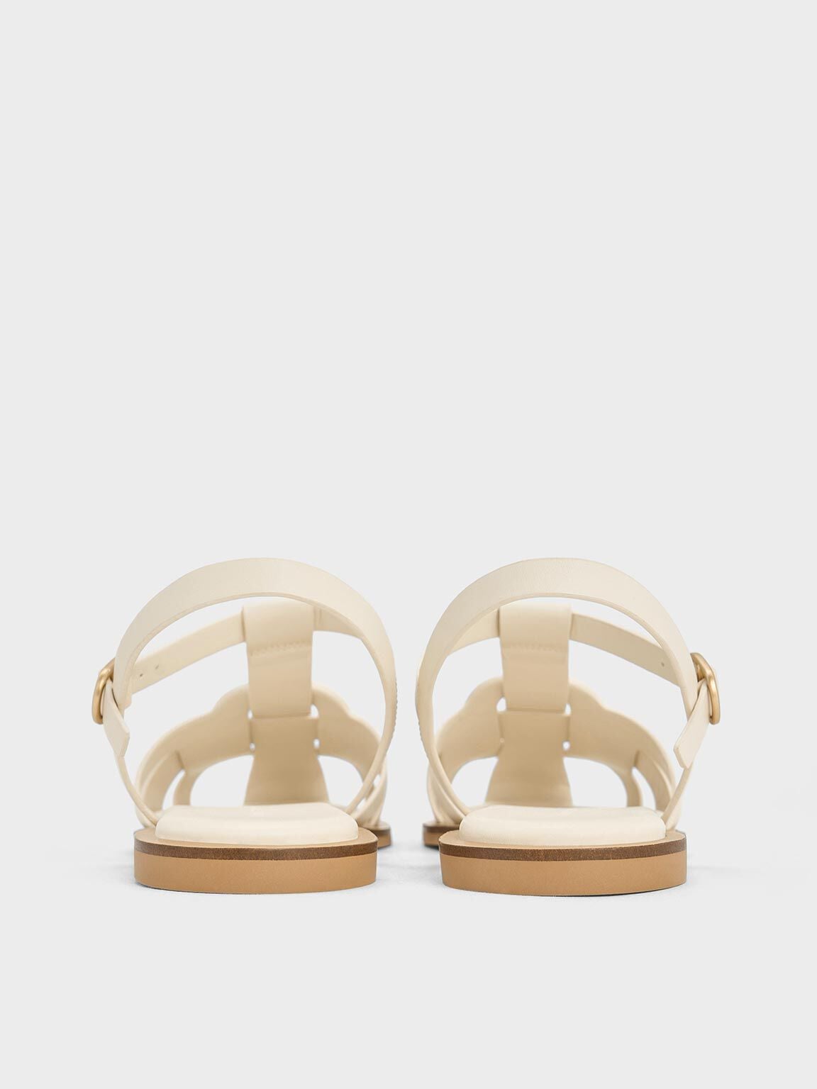 CHARLES & KEITH Value | Easley T-Bar Caged Sandals - Chalk