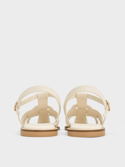 CHARLES & KEITH Value | Easley T-Bar Caged Sandals - Chalk