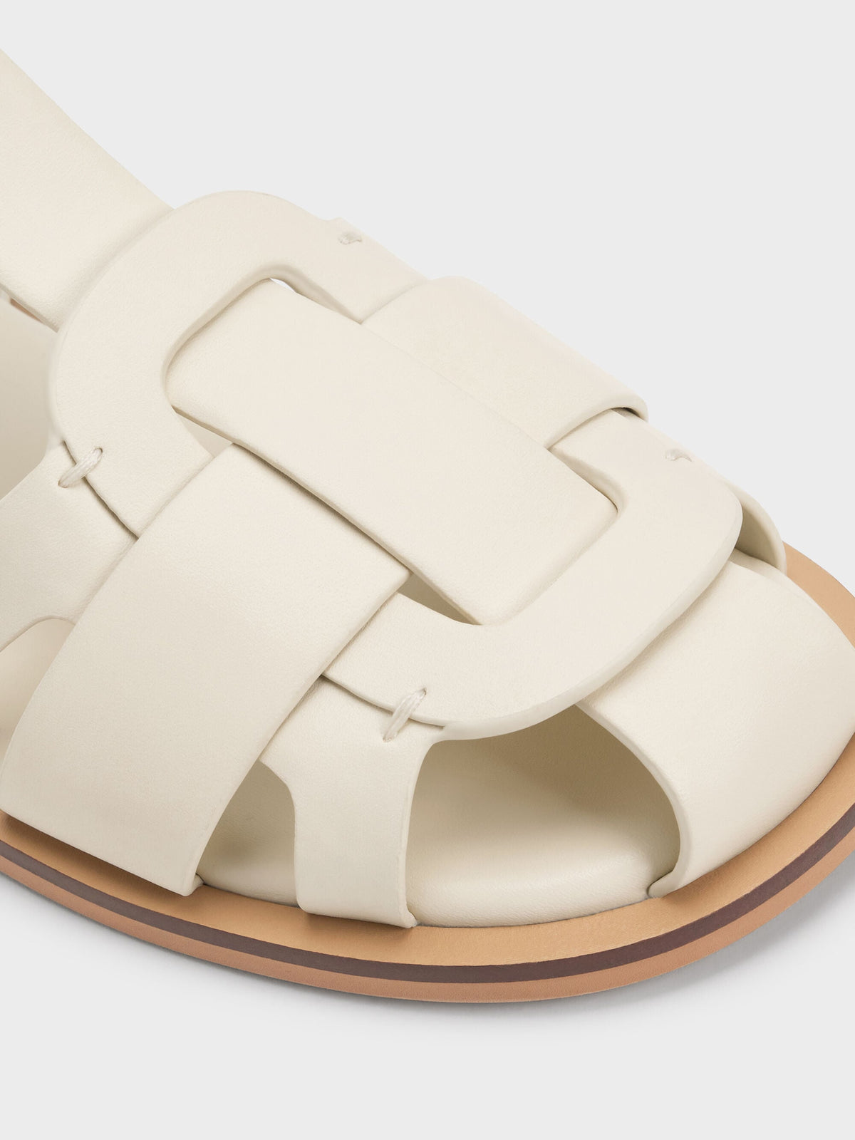 CHARLES & KEITH Value | Easley T-Bar Caged Sandals - Chalk