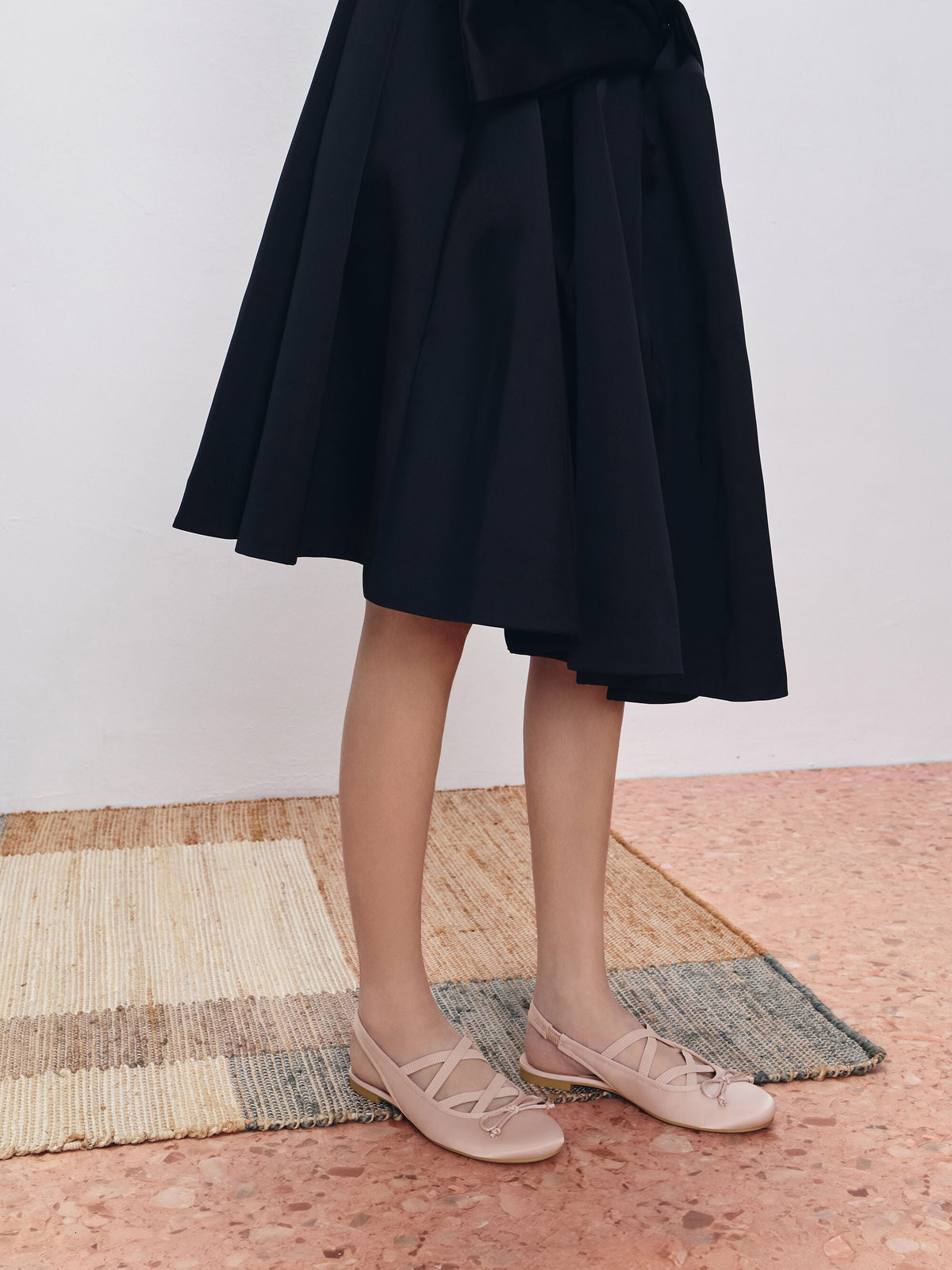 CHARLES & KEITH Sale | Satin Crossover Slingback Ballet Flats - Light Pink