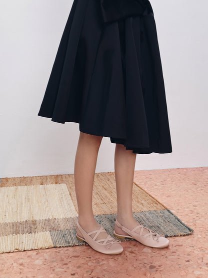 CHARLES & KEITH Sale | Satin Crossover Slingback Ballet Flats - Light Pink
