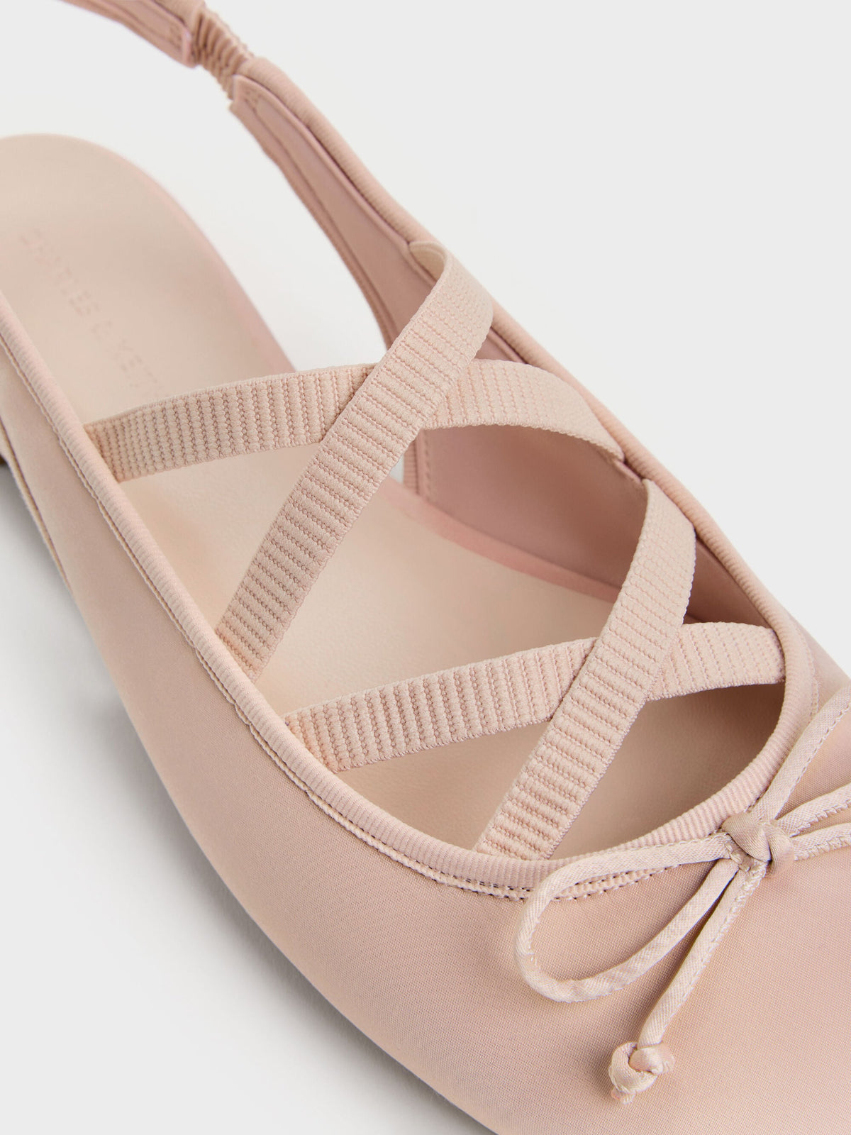 CHARLES & KEITH Sale | Satin Crossover Slingback Ballet Flats - Light Pink