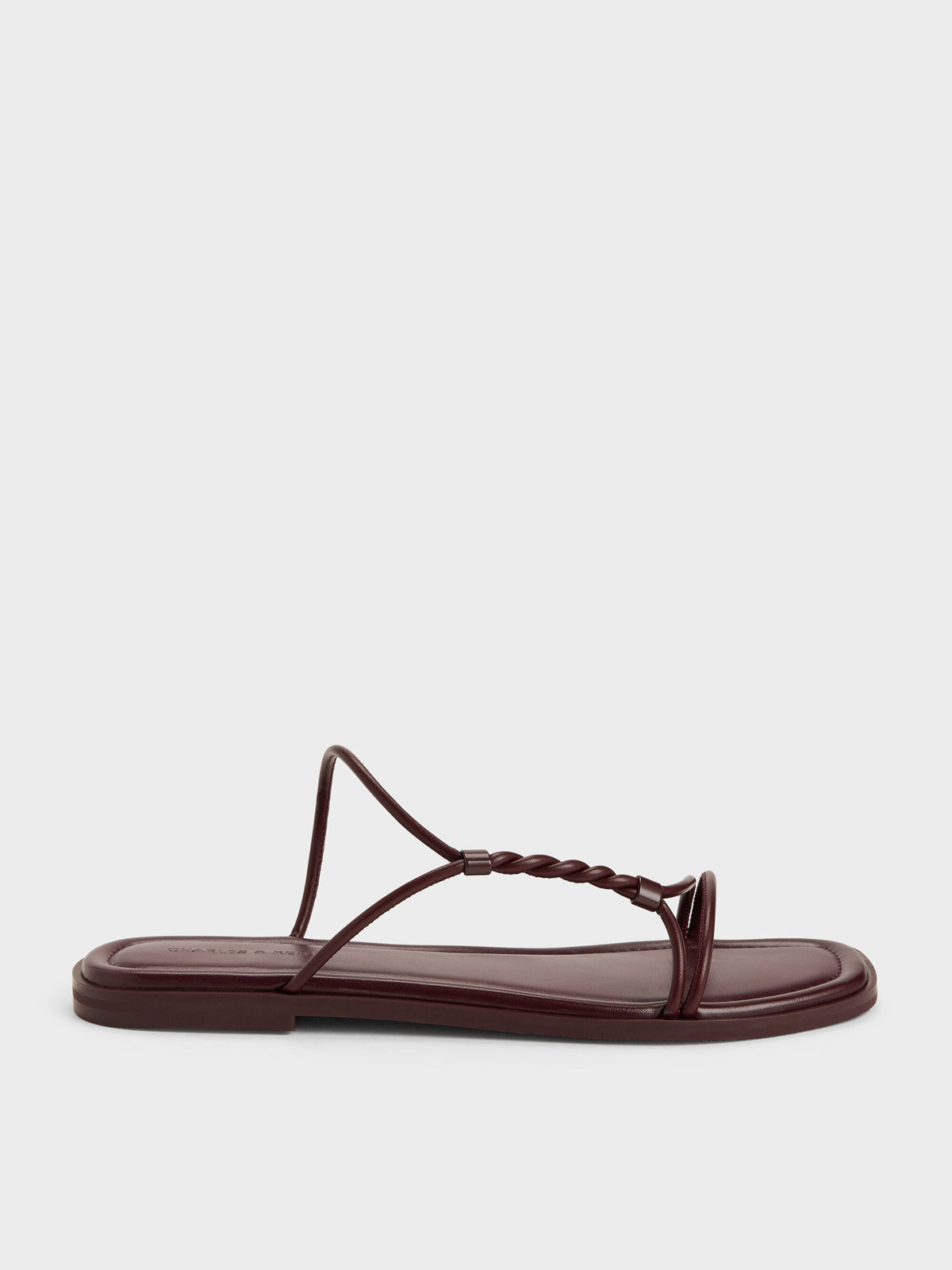 CHARLES & KEITH Hot Sale | Fianna Twist-Strap Slide Sandals - Burgundy
