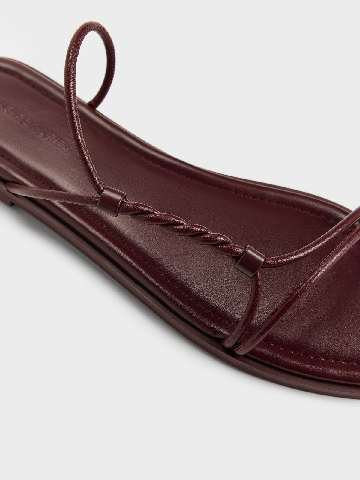 CHARLES & KEITH Hot Sale | Fianna Twist-Strap Slide Sandals - Burgundy