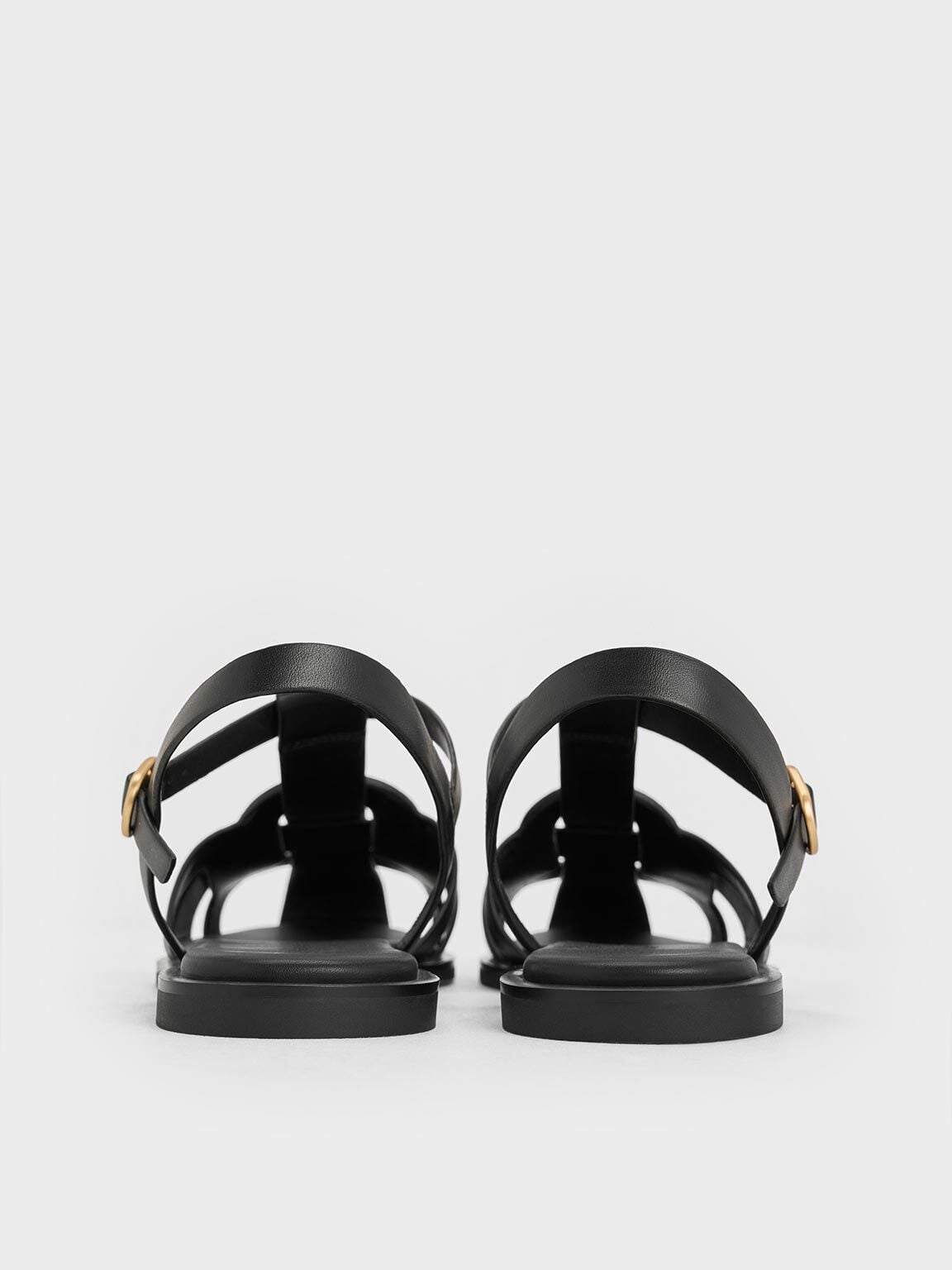 CHARLES & KEITH Recommended | Easley T-Bar Caged Sandals - Black